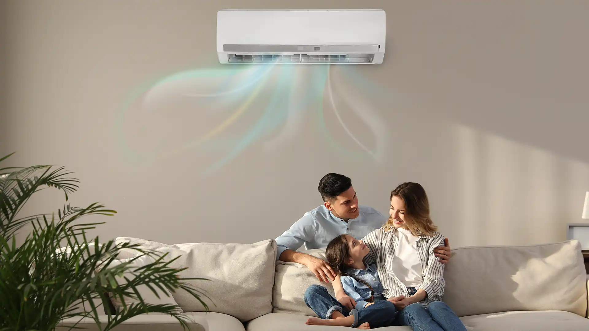 air conditioning unit installed in family home